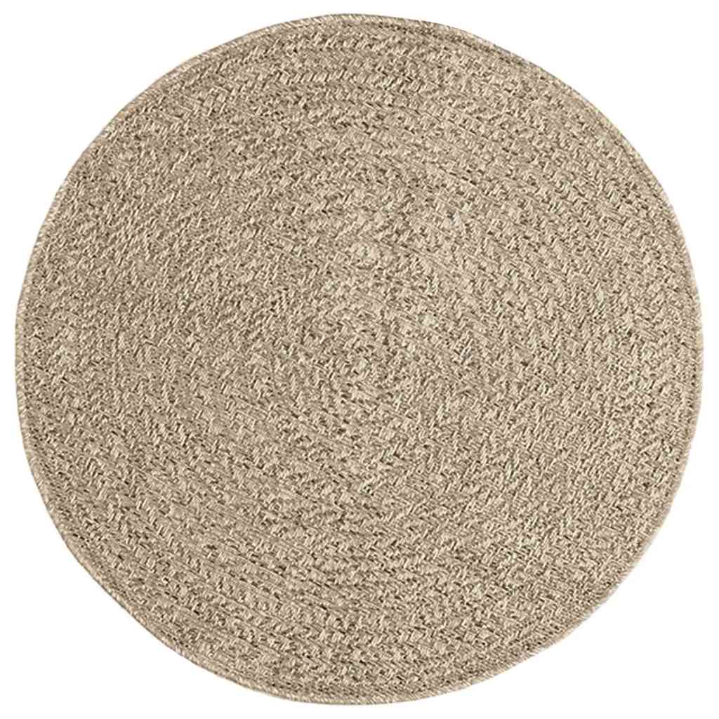 Vloerkleed ZIZUR beige binnen en buiten Ø 90 cm jute look