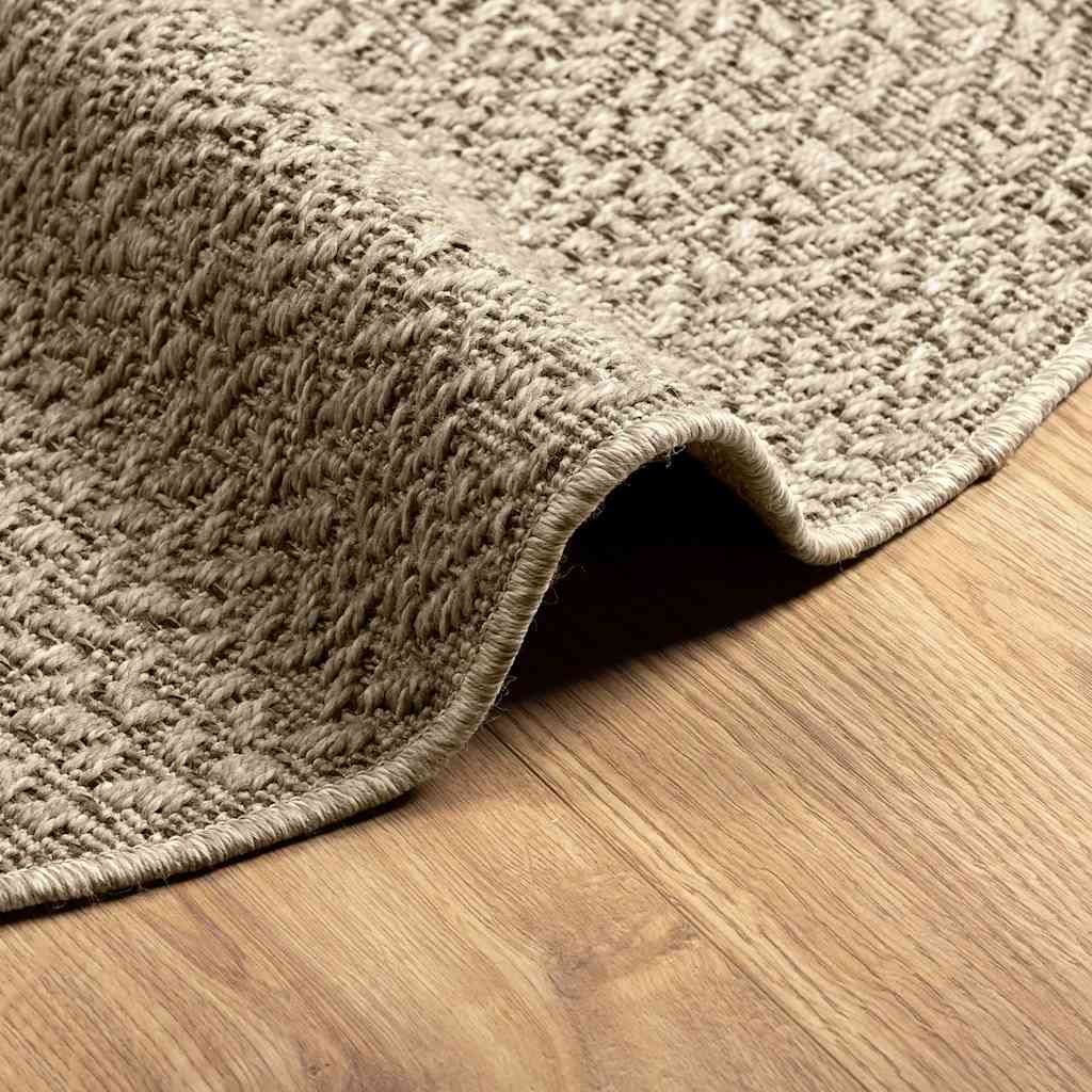 Vloerkleed ZIZUR beige binnen en buiten Ø 90 cm jute look