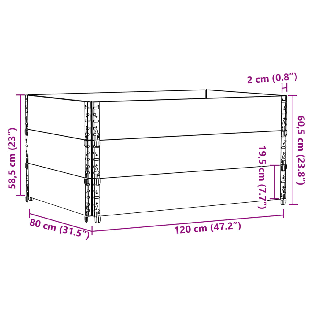 Plantenbak 120x80 cm massief grenenhout