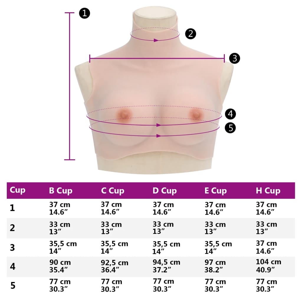 Borstprothese voor travestieten D-cup silicone kaukasisch