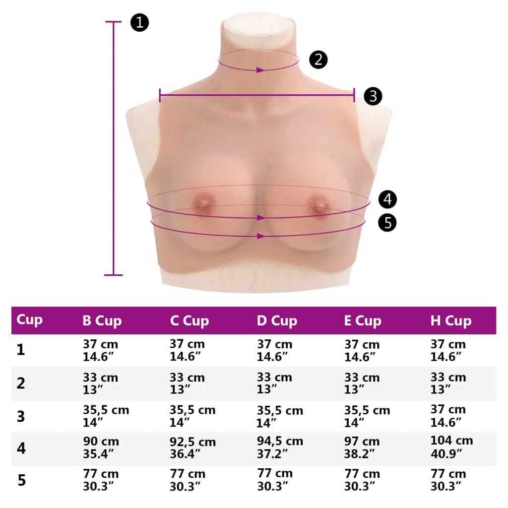 Borstprothese voor travestieten C-cup silicone naturel