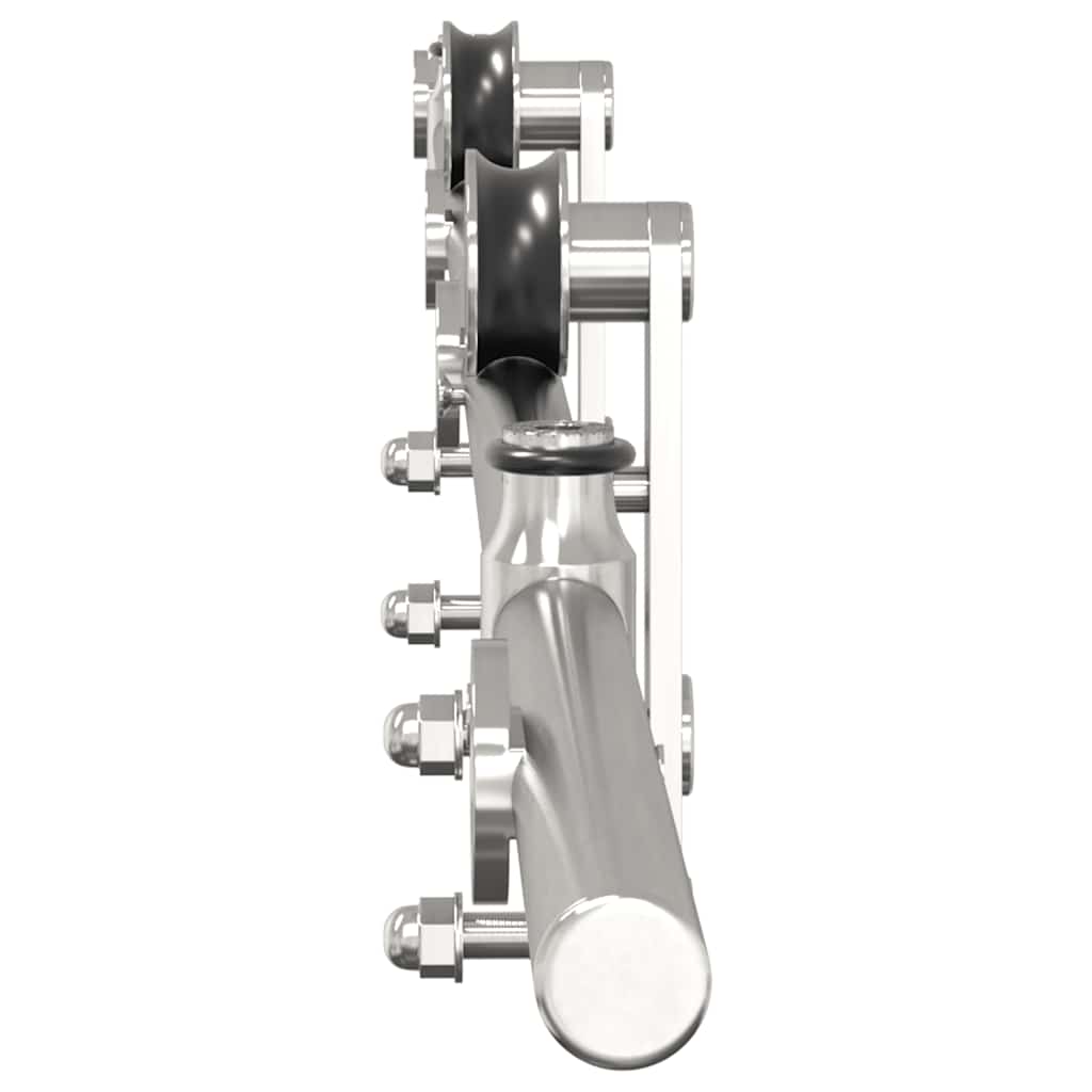 Schuifdeur onderdelenset 200 cm roestvrij staal zilverkleurig