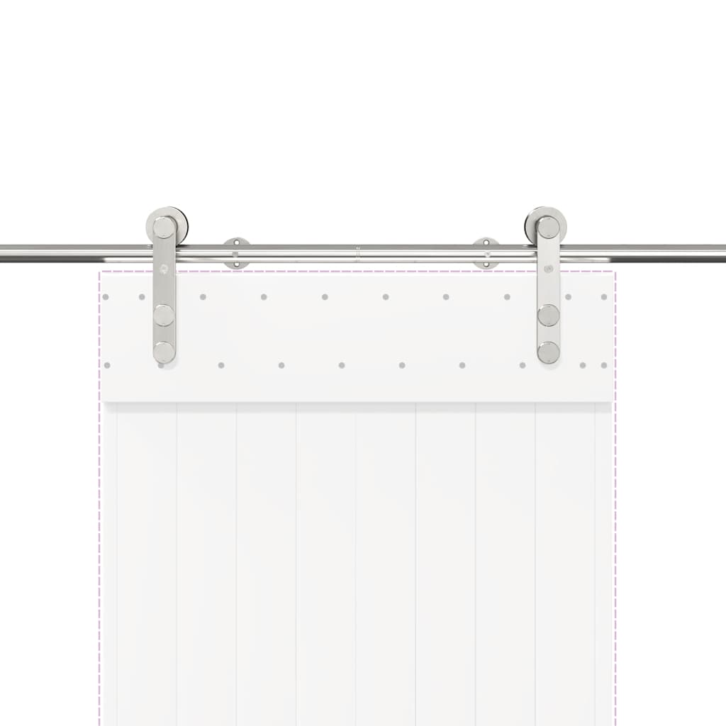 Schuifdeur onderdelenset 200 cm roestvrij staal zilverkleurig