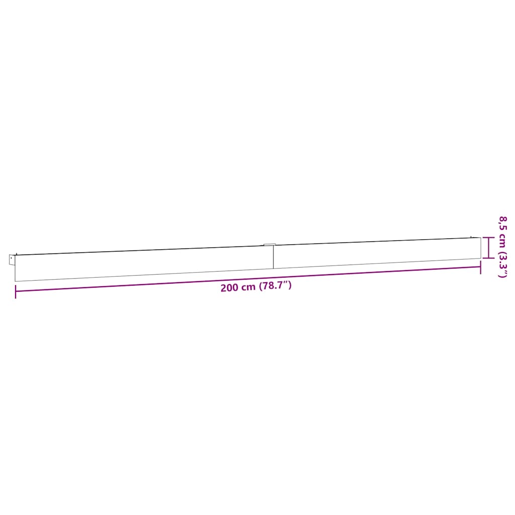 Beslagset schuifdeur 200 cm aluminiumlegering zilverkleurig