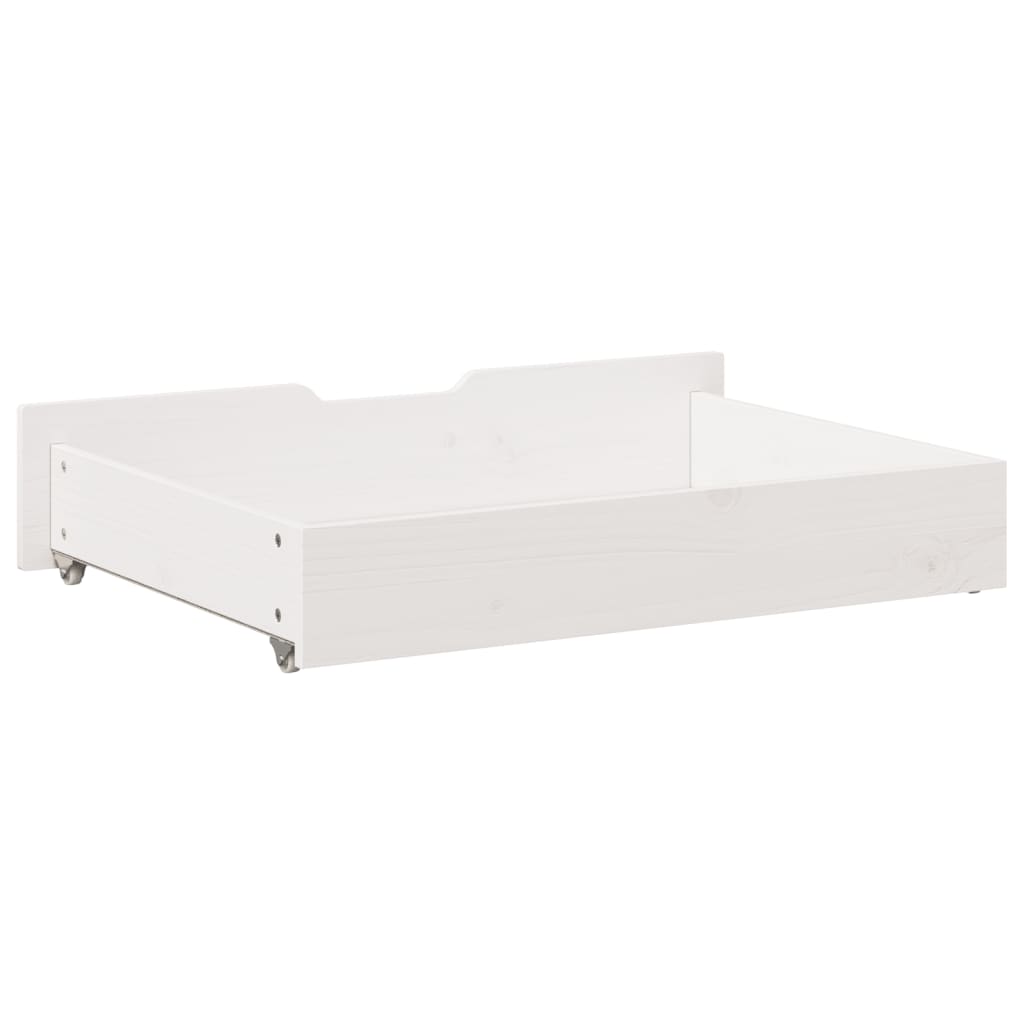 Bedlades 2 st 80x55x16 cm massief grenenhout wit