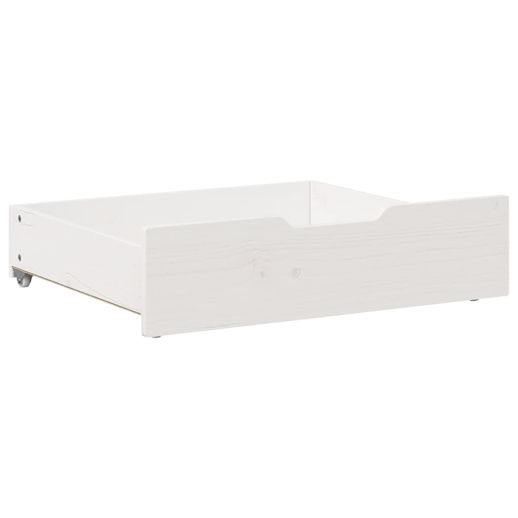 Bedlades 2 st 75x55x16 cm massief grenenhout wit