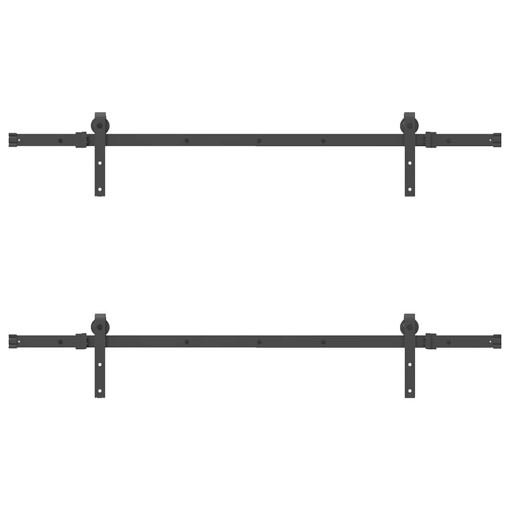 Doos met onderdelen voor schuifdeur 152,5 cm staal zwart