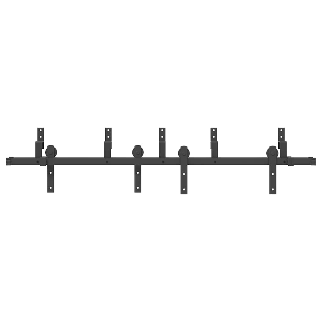 Doos met onderdelen voor schuifdeur 183 cm staal zwart
