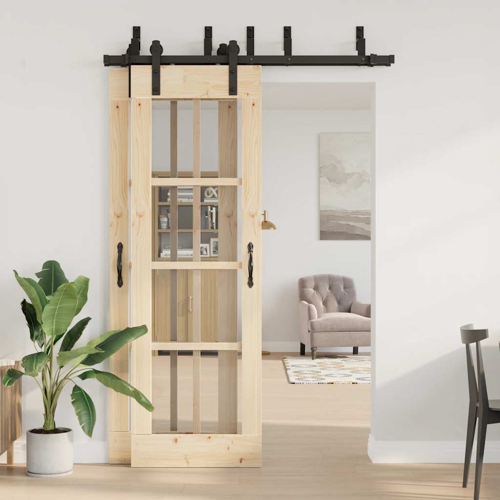 Doos met onderdelen voor schuifdeur 152,5 cm staal zwart