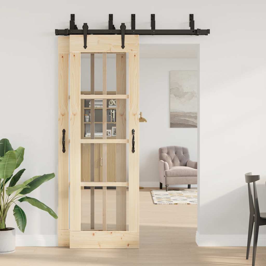 Doos met onderdelen voor schuifdeur 152,5 cm staal zwart