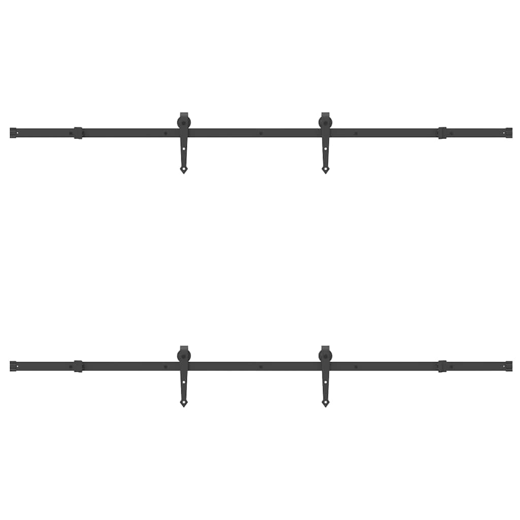 Doos met onderdelen voor schuifdeur 213,5 cm staal zwart