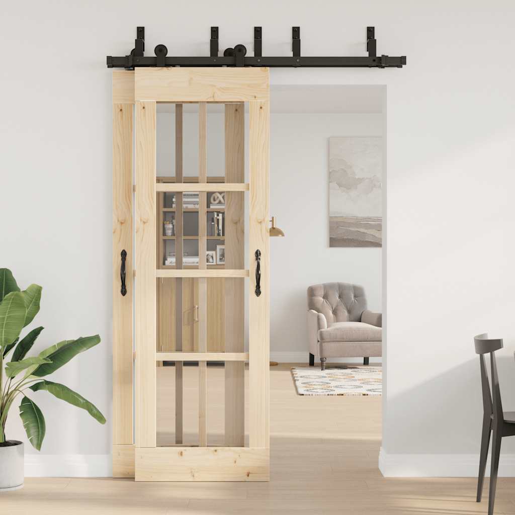 Doos met onderdelen voor schuifdeur 152,5 cm staal zwart