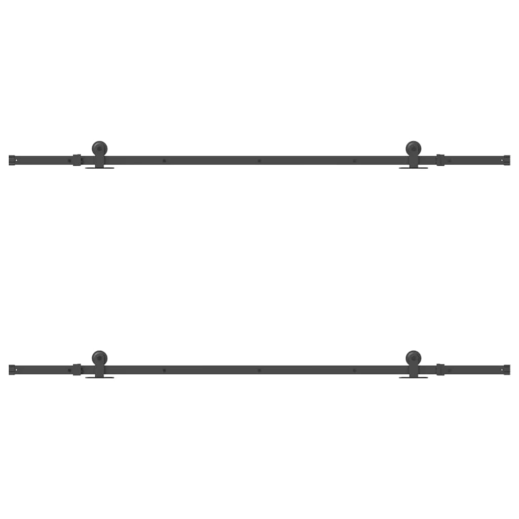 Doos met onderdelen voor schuifdeur 213,5 cm staal zwart