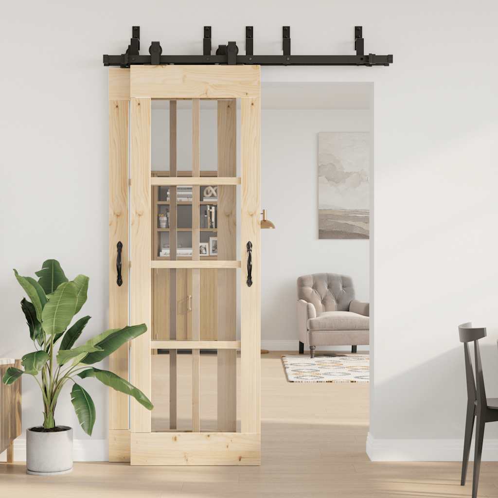 Doos met onderdelen voor schuifdeur 152,5 cm staal zwart