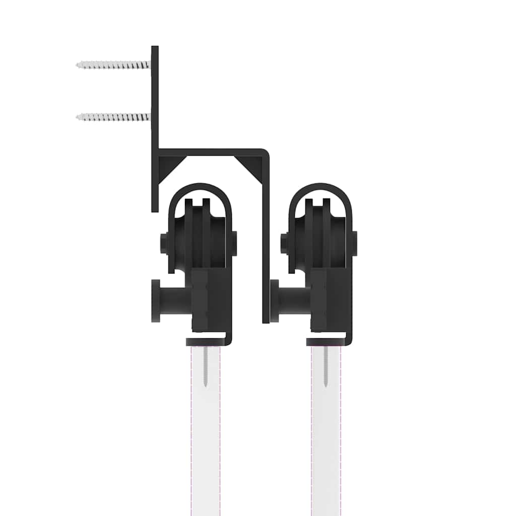 Doos met onderdelen voor schuifdeur 152,5 cm staal zwart