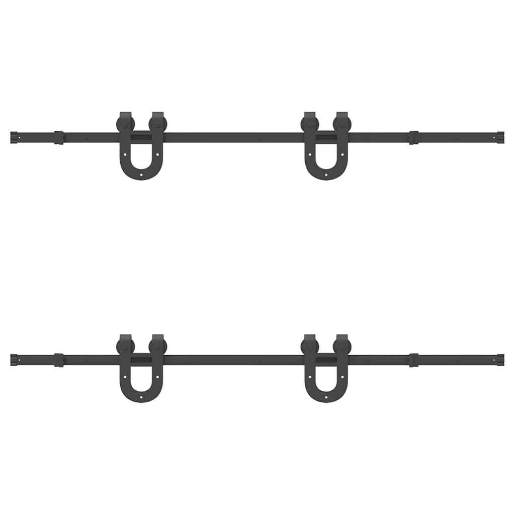 Doos met onderdelen voor schuifdeur 183 cm staal zwart