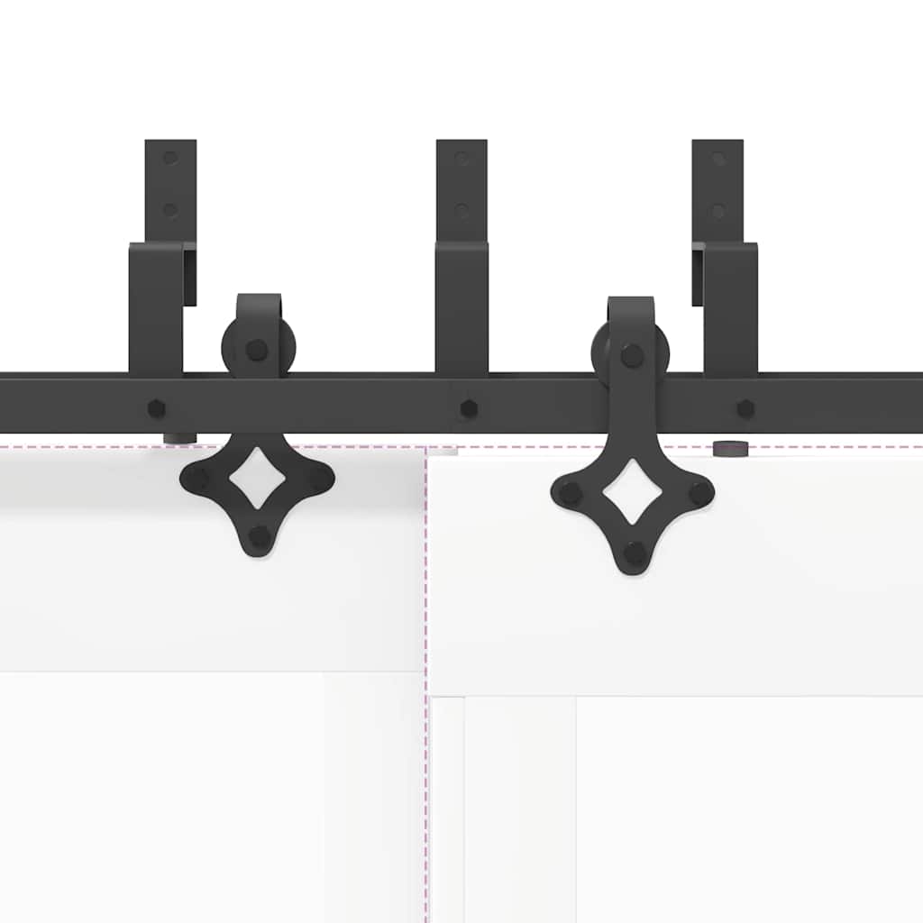 Doos met onderdelen voor schuifdeur 152,5 cm staal zwart