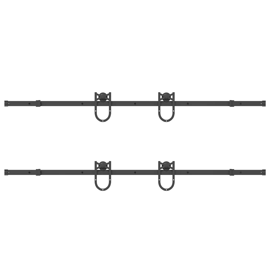 Doos met onderdelen voor schuifdeur 200 cm staal zwart