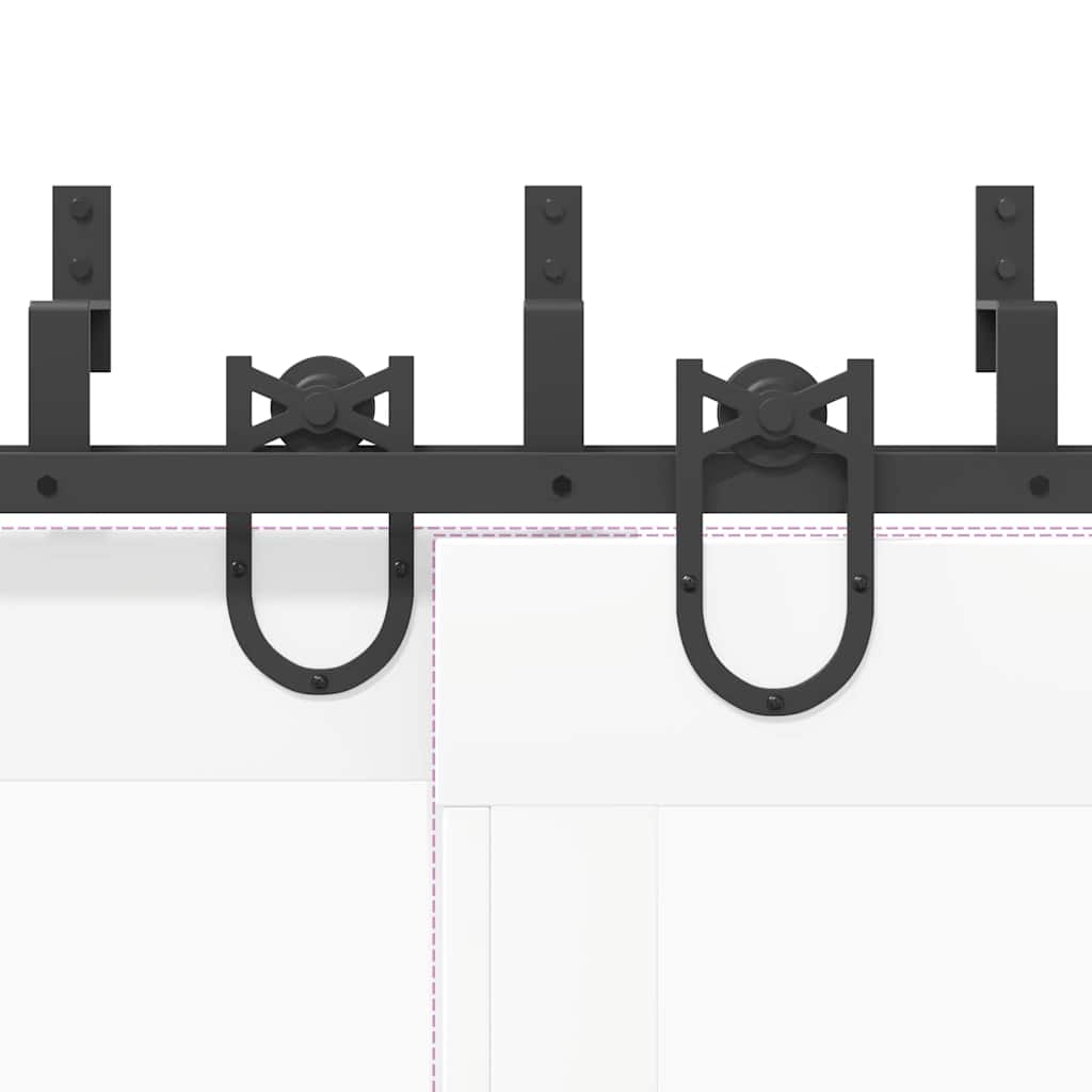 Doos met onderdelen voor schuifdeur 200 cm staal zwart