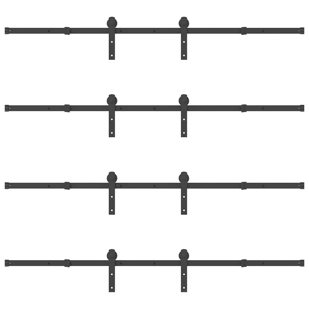 Doos met onderdelen voor schuifdeur 400 cm staal zwart