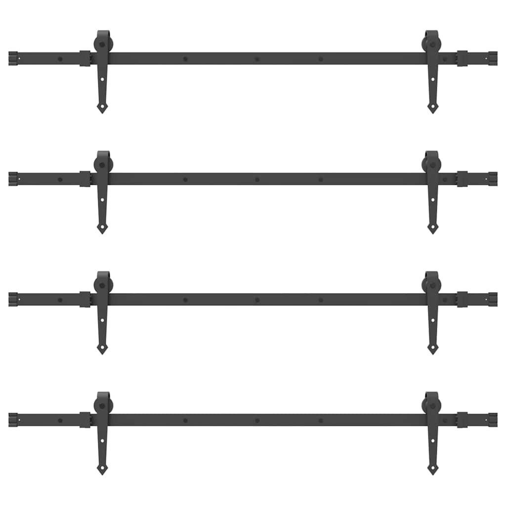 Doos met onderdelen voor schuifdeur 305 cm staal zwart