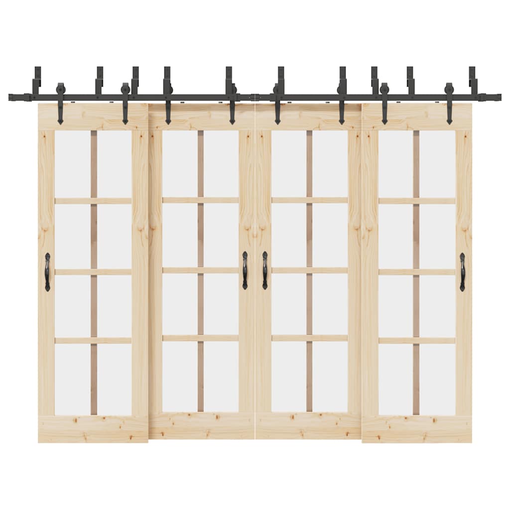 Doos met onderdelen voor schuifdeur 305 cm staal zwart