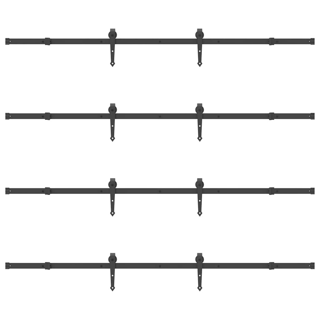 Doos met onderdelen voor schuifdeur 427 cm staal zwart