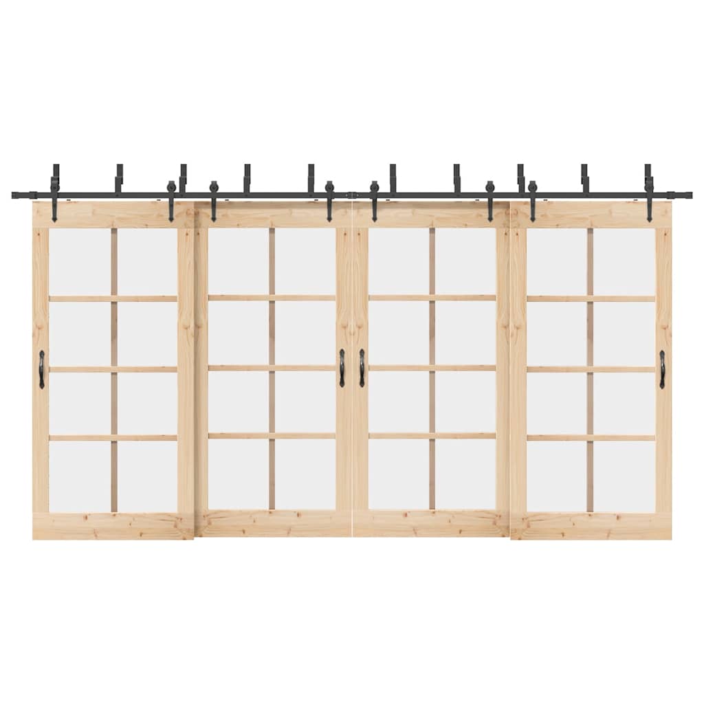 Doos met onderdelen voor schuifdeur 427 cm staal zwart