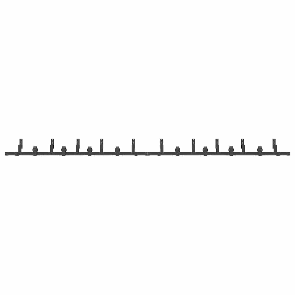 Doos met onderdelen voor schuifdeur 366 cm staal zwart