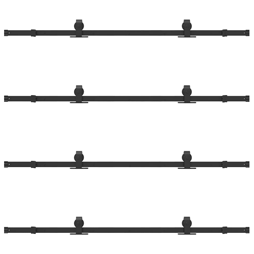 Doos met onderdelen voor schuifdeur 366 cm staal zwart