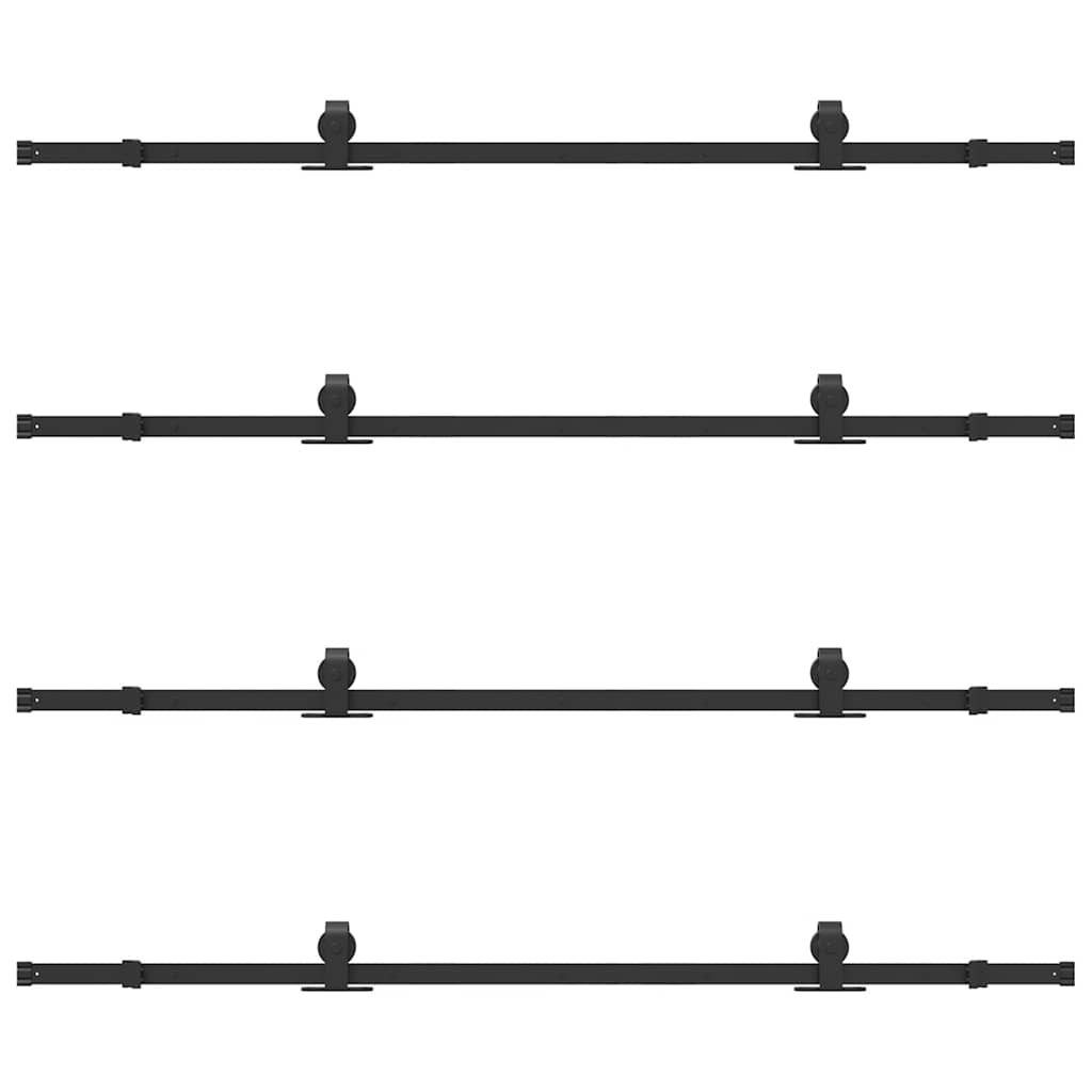 Doos met onderdelen voor schuifdeur 400 cm staal zwart