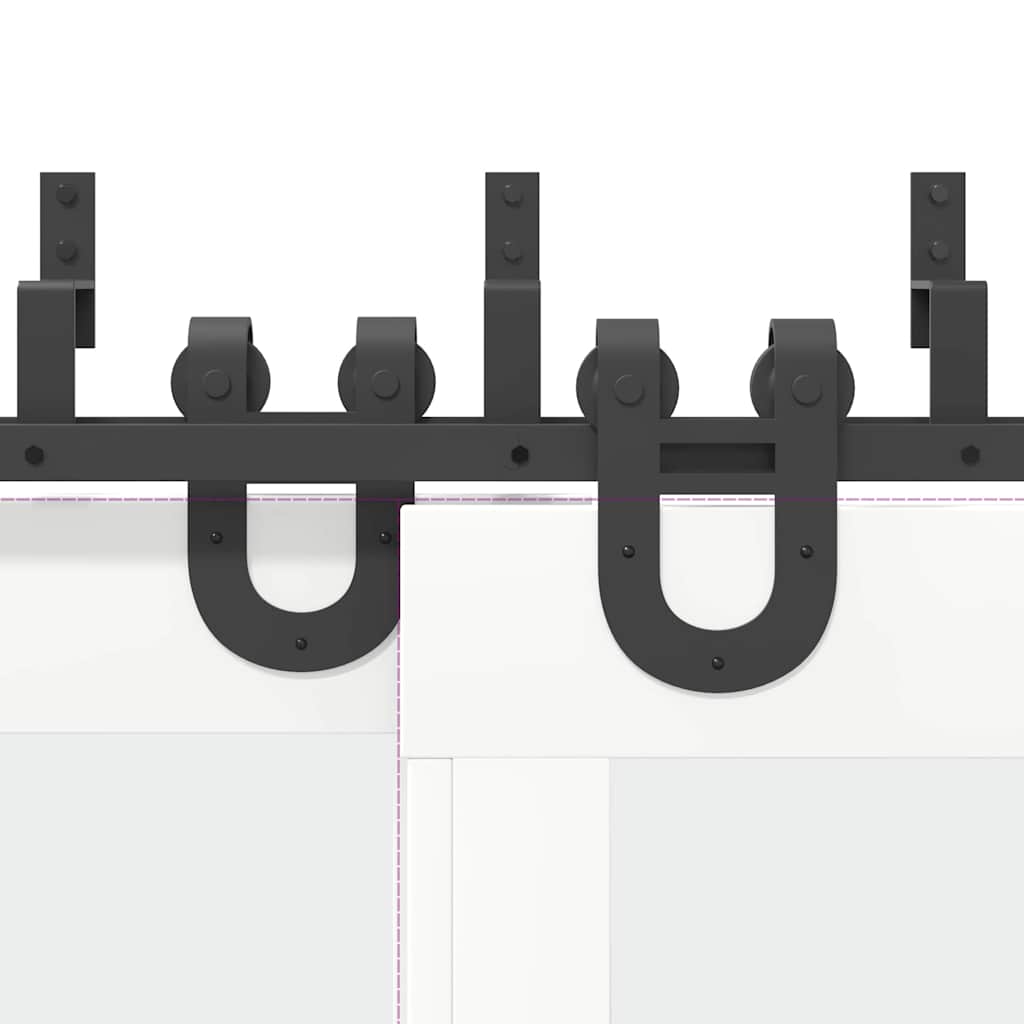 Doos met onderdelen voor schuifdeur 400 cm staal zwart