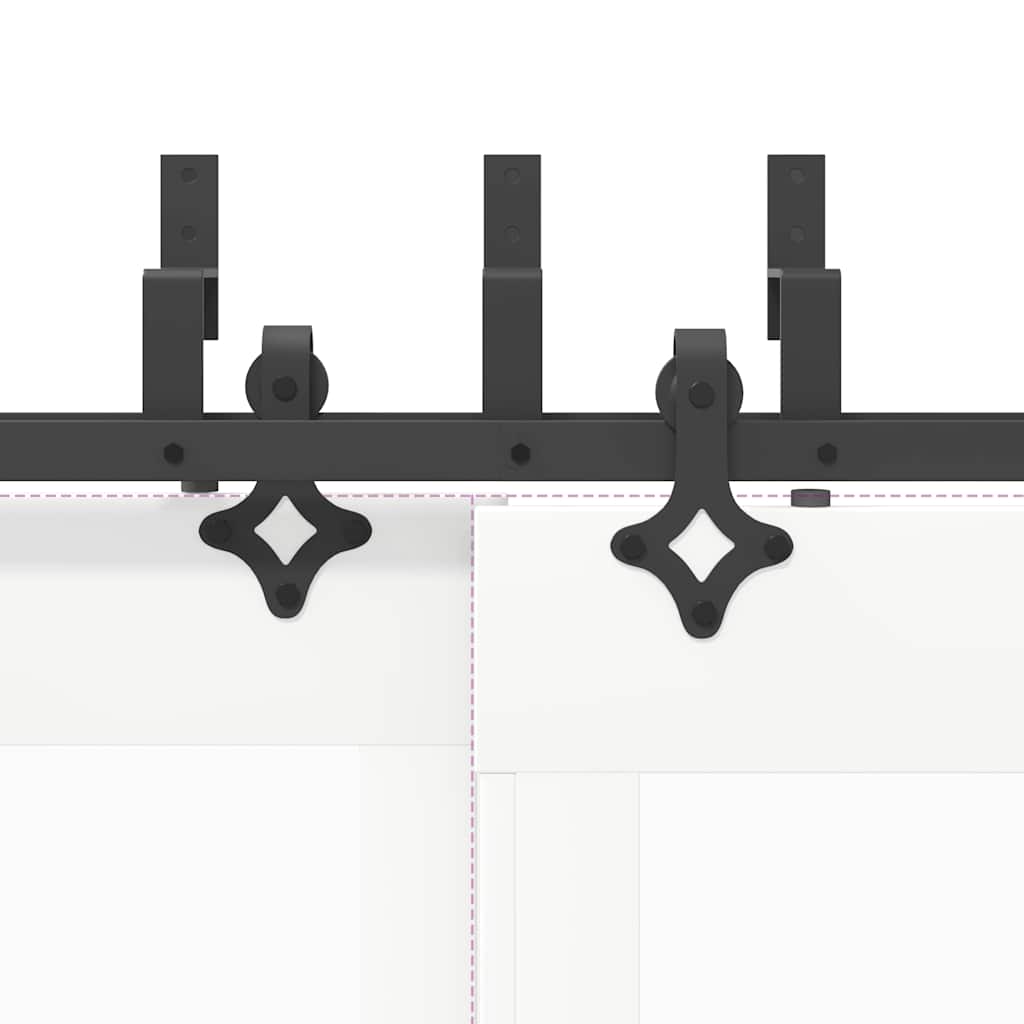 Doos met onderdelen voor schuifdeur 427 cm staal zwart