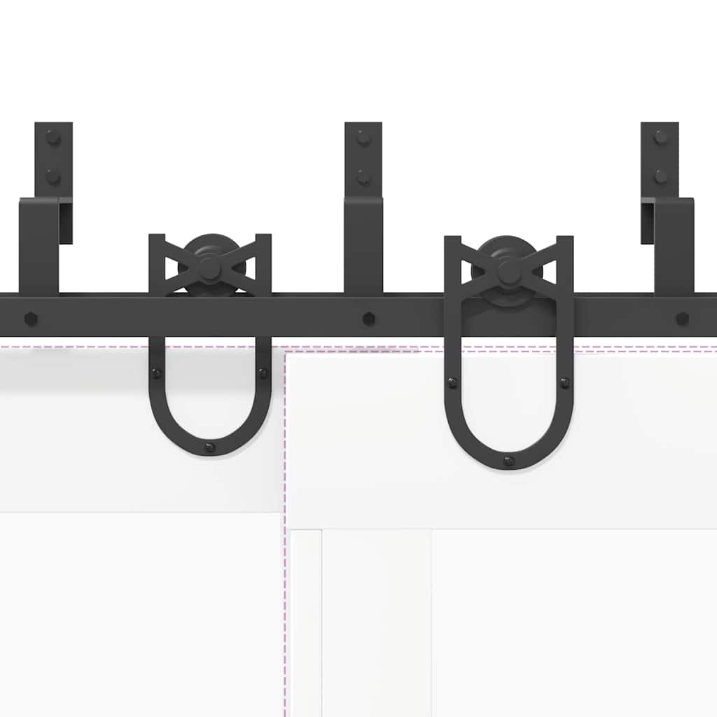 Doos met onderdelen voor schuifdeur 183 cm staal zwart