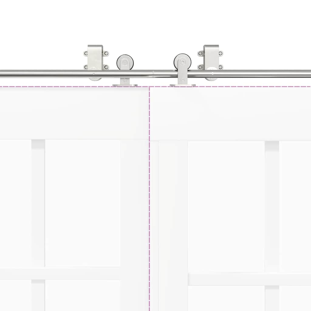 Schuifdeur onderdelenset 183 cm roestvrij staal zilverkleurig