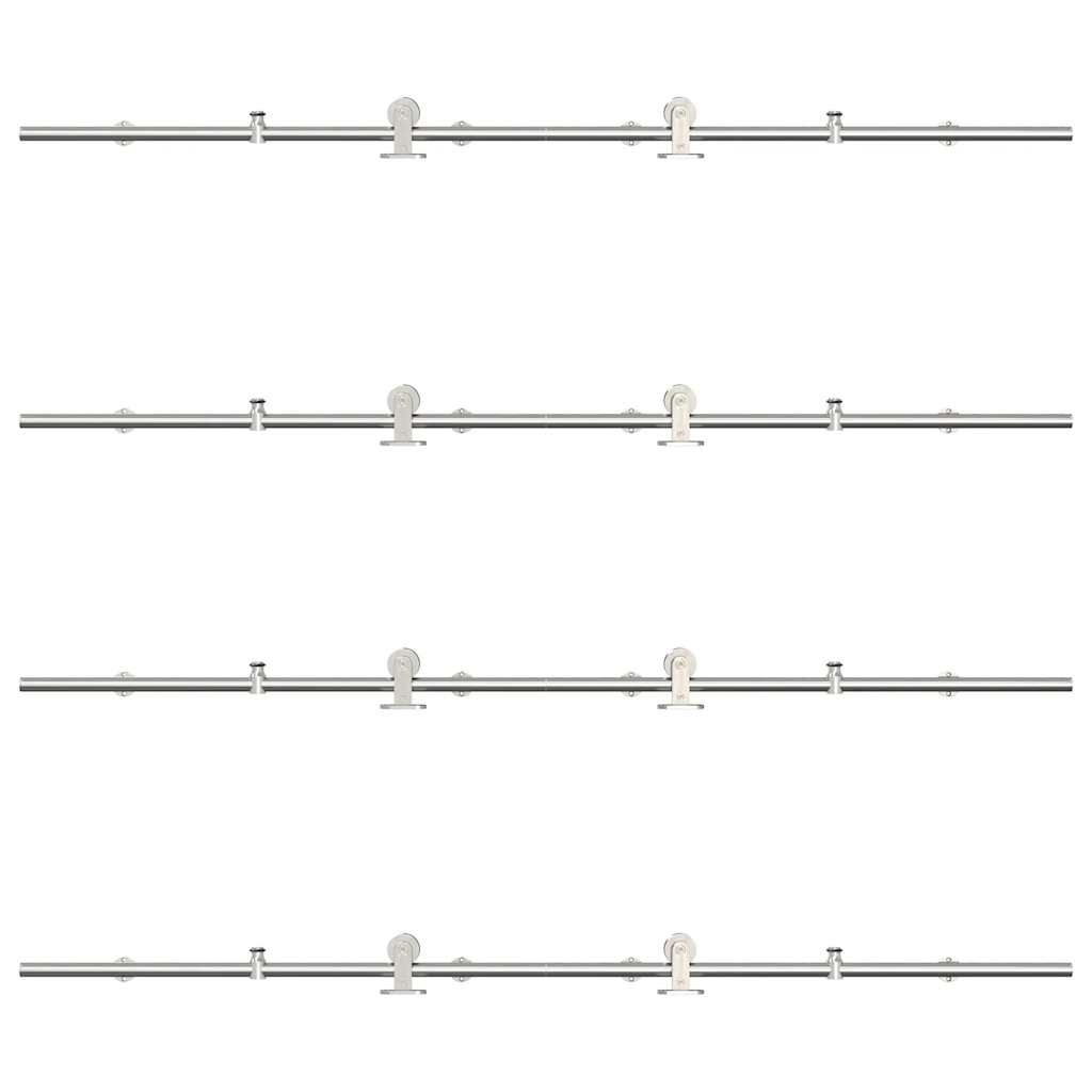 Schuifdeur onderdelenset 366 cm roestvrij staal zilverkleurig