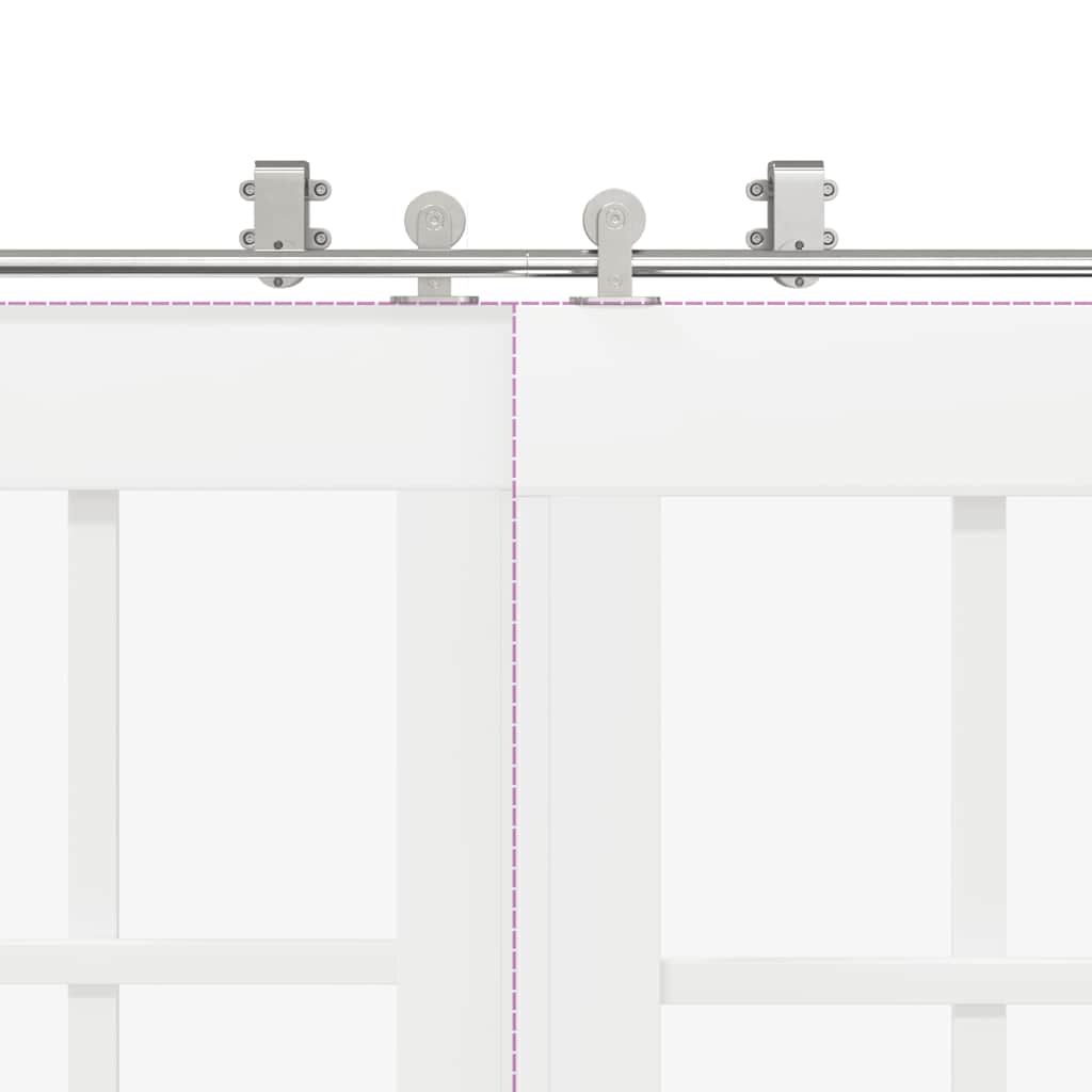 Schuifdeur onderdelenset 366 cm roestvrij staal zilverkleurig