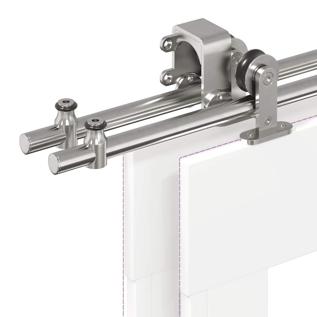 Schuifdeur onderdelenset 400 cm roestvrij staal zilverkleurig