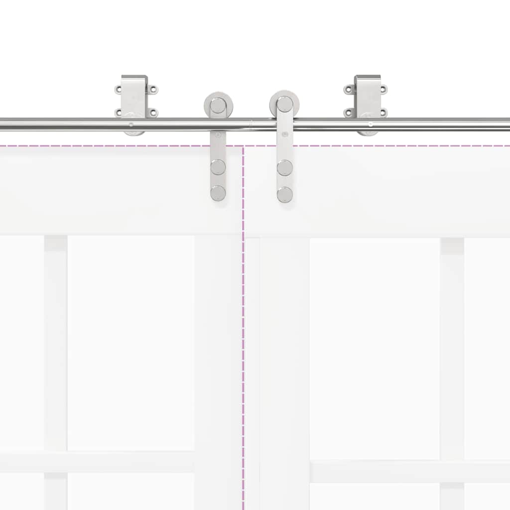 Schuifdeur onderdelenset 366 cm roestvrij staal zilverkleurig