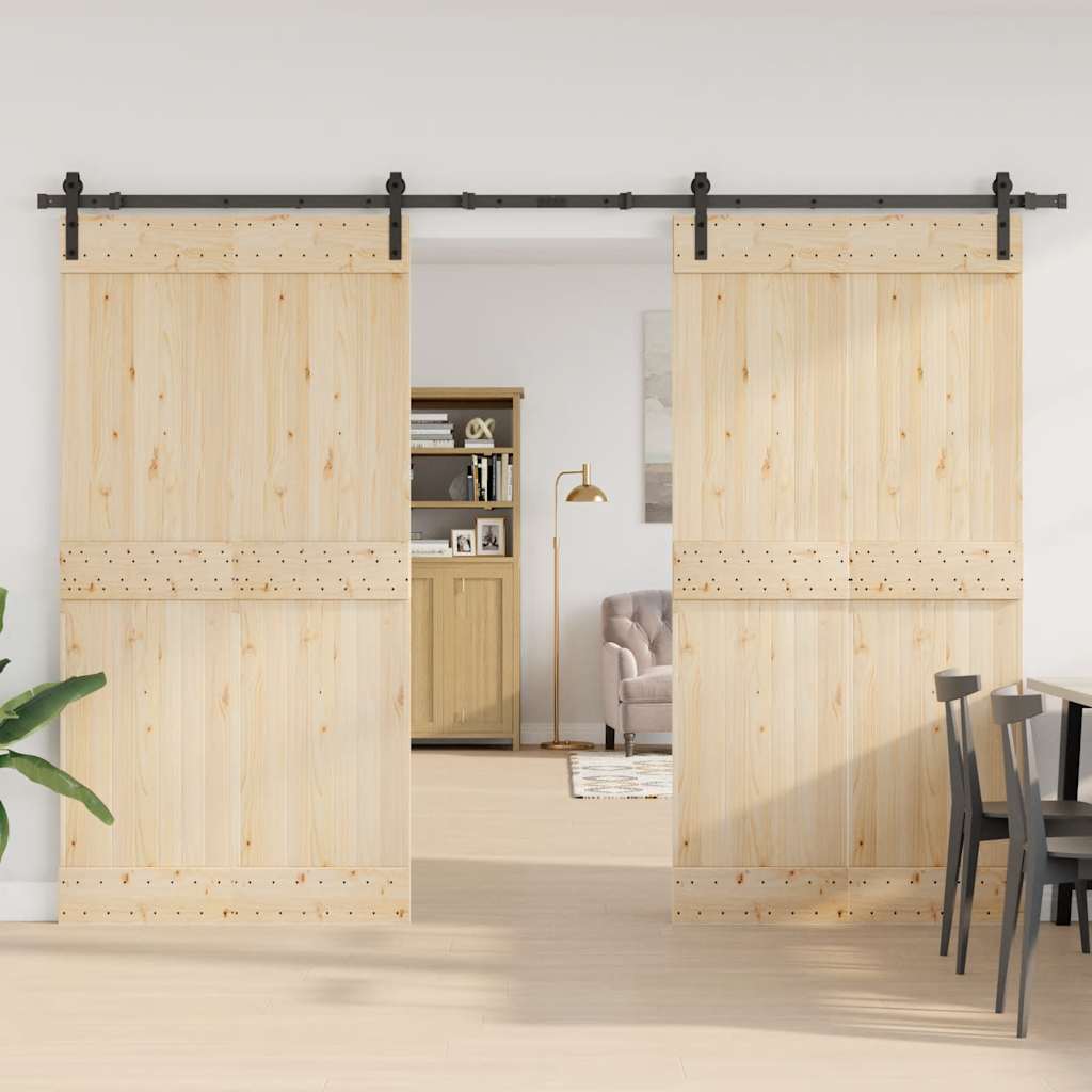 Doos met onderdelen voor schuifdeur 305 cm staal zwart