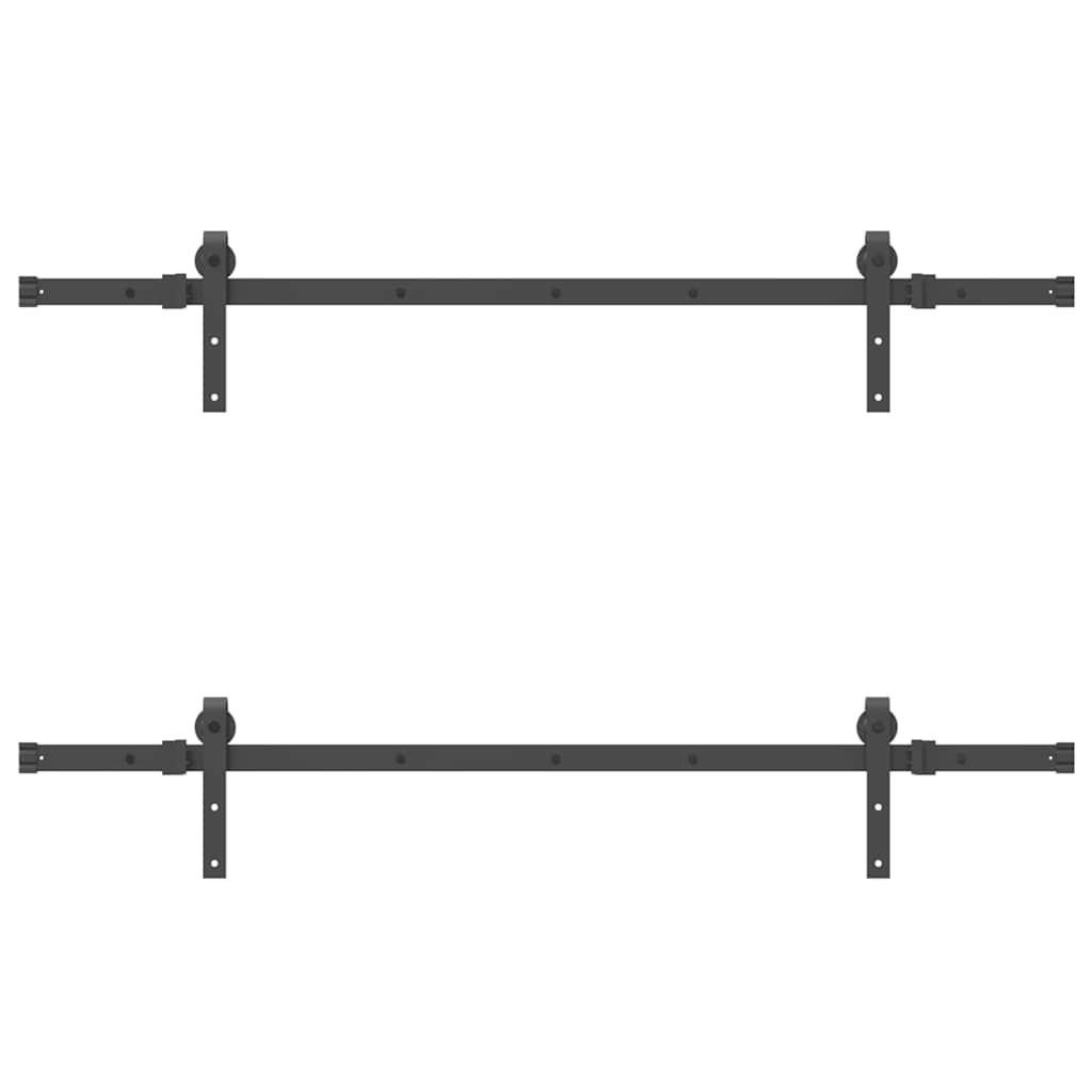 Doos met onderdelen voor schuifdeur 305 cm staal zwart