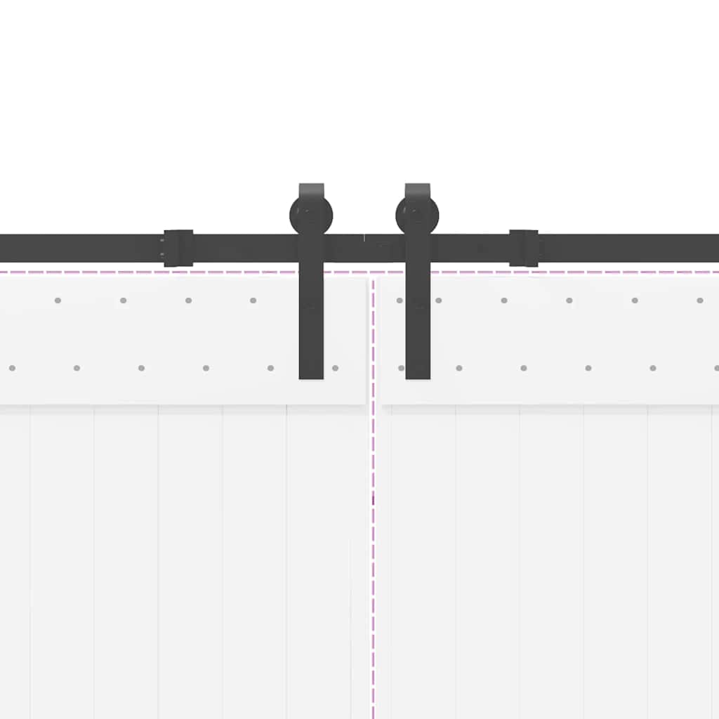 Doos met onderdelen voor schuifdeur 305 cm staal zwart