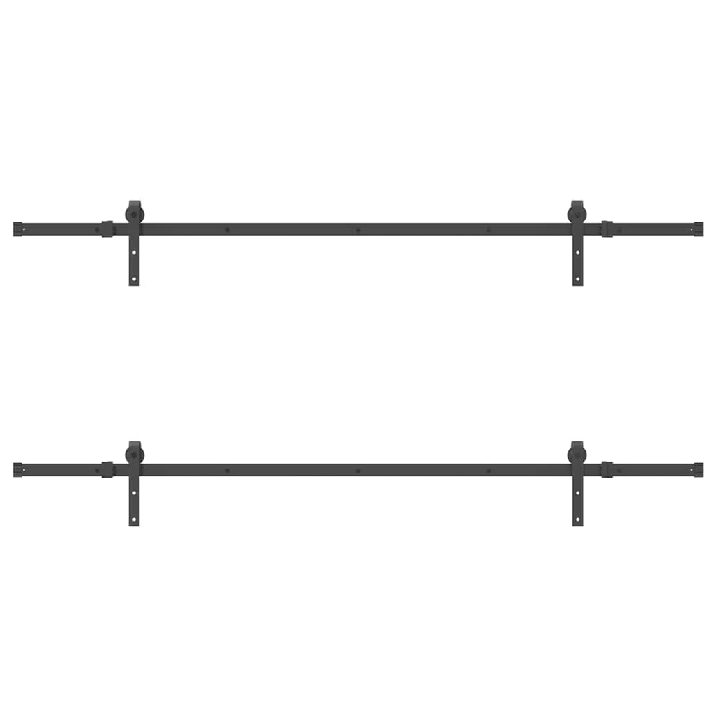 Doos met onderdelen voor schuifdeur 213,5 cm staal zwart
