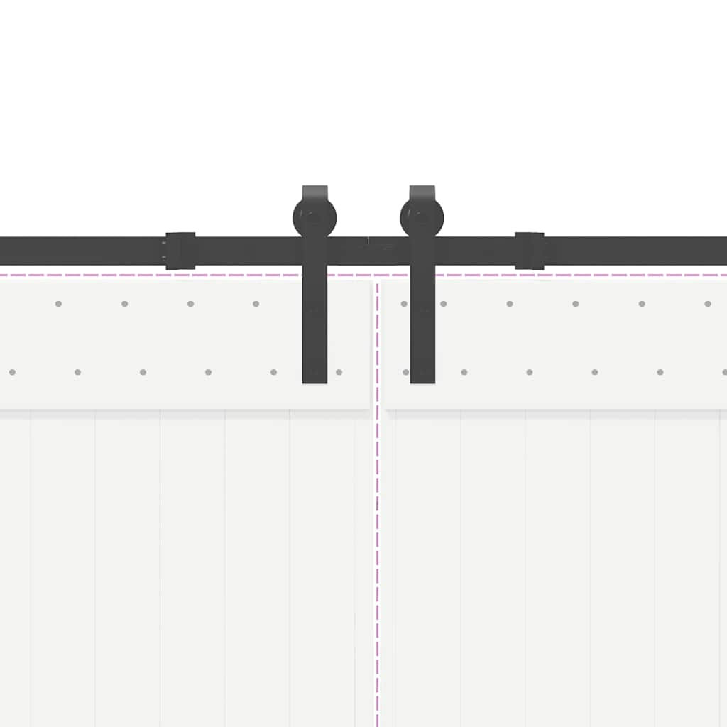 Doos met onderdelen voor schuifdeur 213,5 cm staal zwart