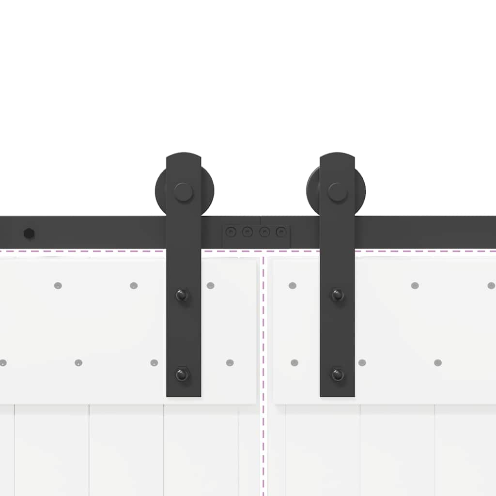 Doos met onderdelen voor schuifdeur 366 cm staal zwart