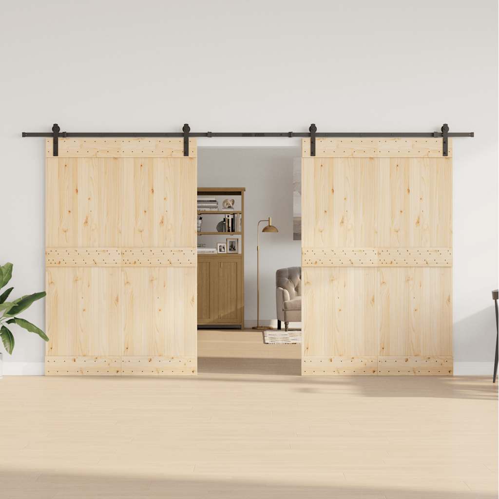 Doos met onderdelen voor schuifdeur 400 cm staal zwart