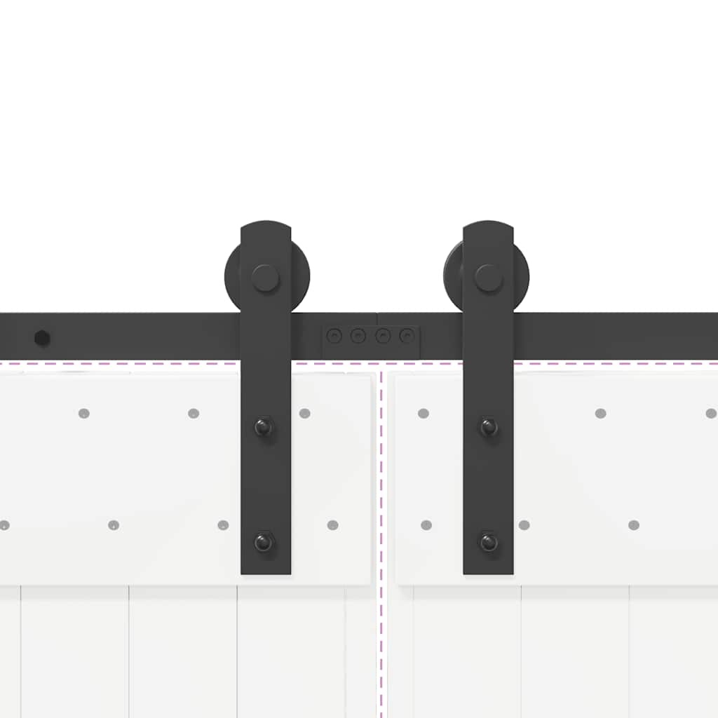 Doos met onderdelen voor schuifdeur 400 cm staal zwart