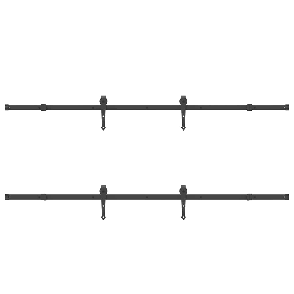 Doos met onderdelen voor schuifdeur 427 cm staal zwart