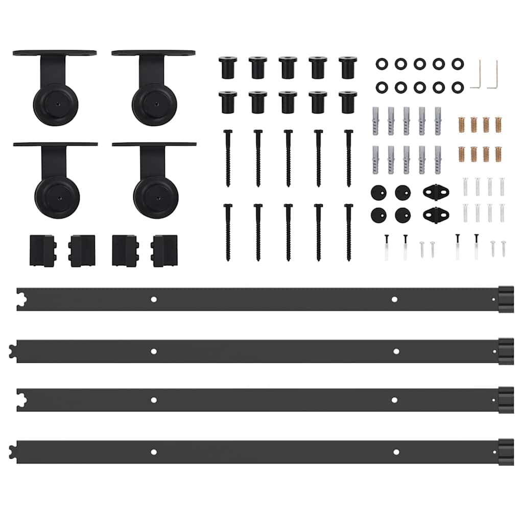 Doos met onderdelen voor schuifdeur 427 cm staal zwart