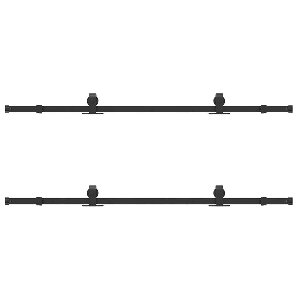 Doos met onderdelen voor schuifdeur 366 cm staal zwart